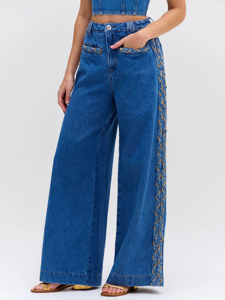 Braided Wide Leg Jeans – Splash