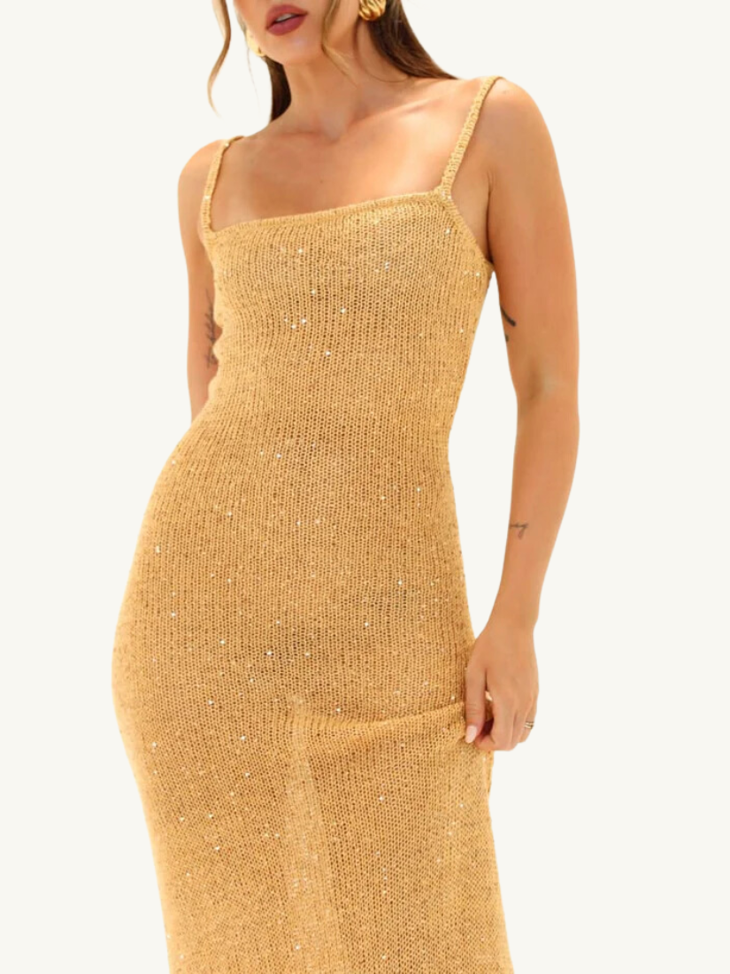 Palm Beach Maxi Dress Gold