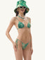 Capri Bikini Top Green Snake