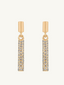 Single File Sparkle Plated Earrings Gold