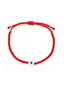 Evil Eye Braided Bead Bracelet: Silver