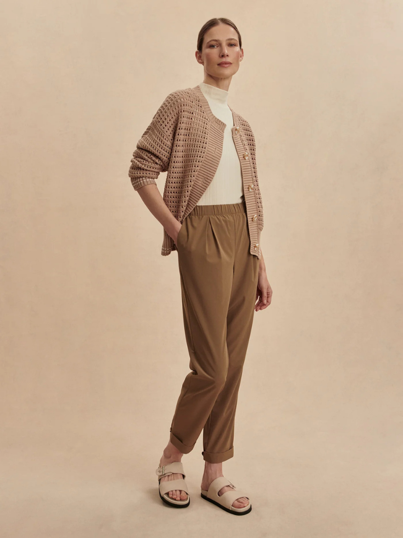Alana Slim Tapered Cuff Pant 27 Taupe Stone