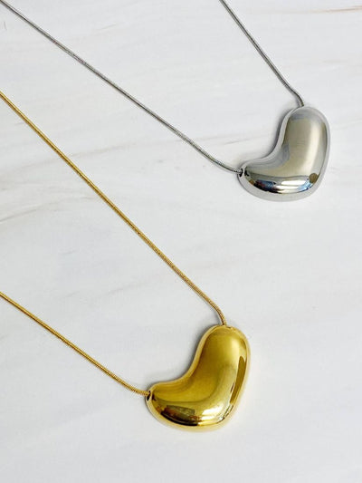 Bold Molten Heart Necklace: Gold