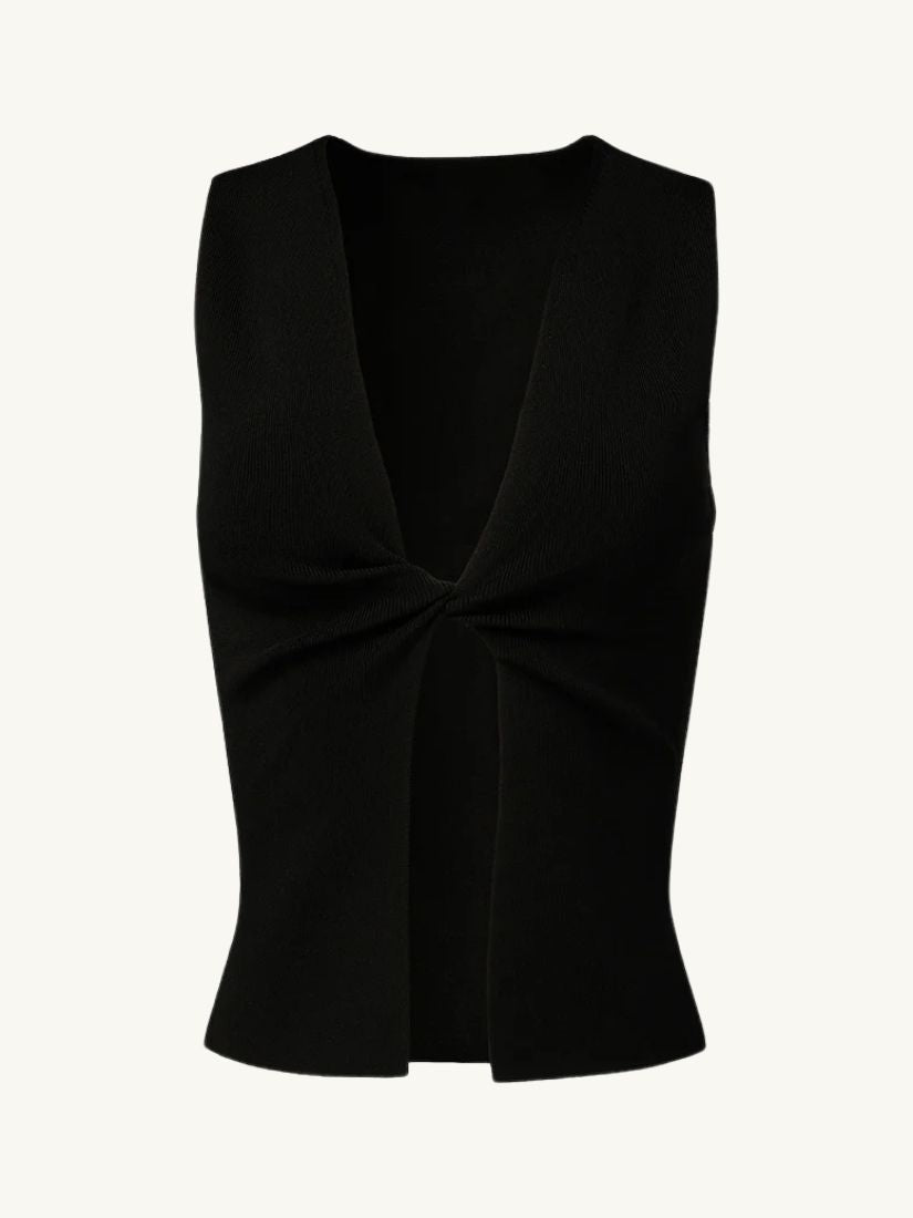 Twist Front Flyaway Tank Black