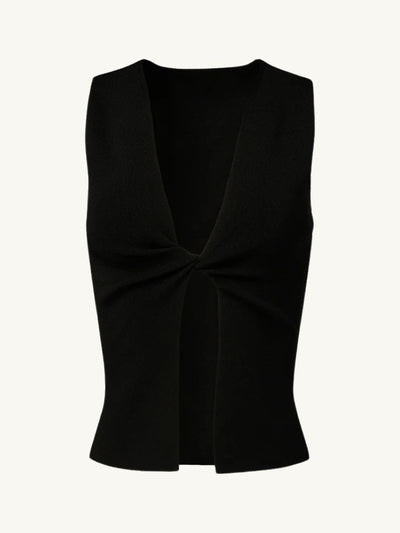 Twist Front Flyaway Tank Black