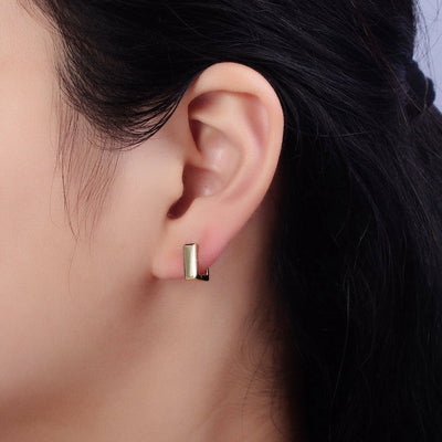 Mini Square Cartilage Huggie Hoop Earrings