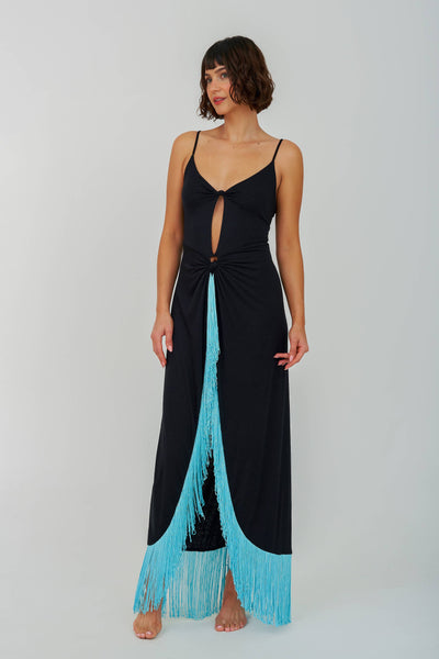 Knotted Cutout Dress Black