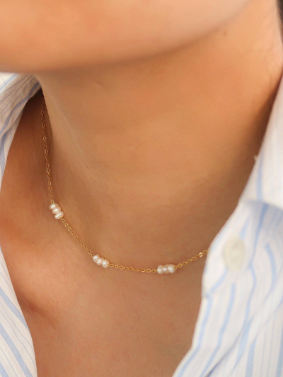 Petite Pearl Choker 18K Yellow Gold