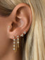 14k Vermeil CZ Dangle Chain Stud Earrings- Mini