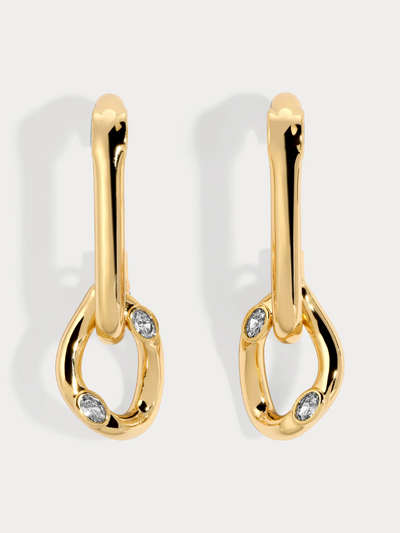 White Cz Logan Lobe Cuff Earrings