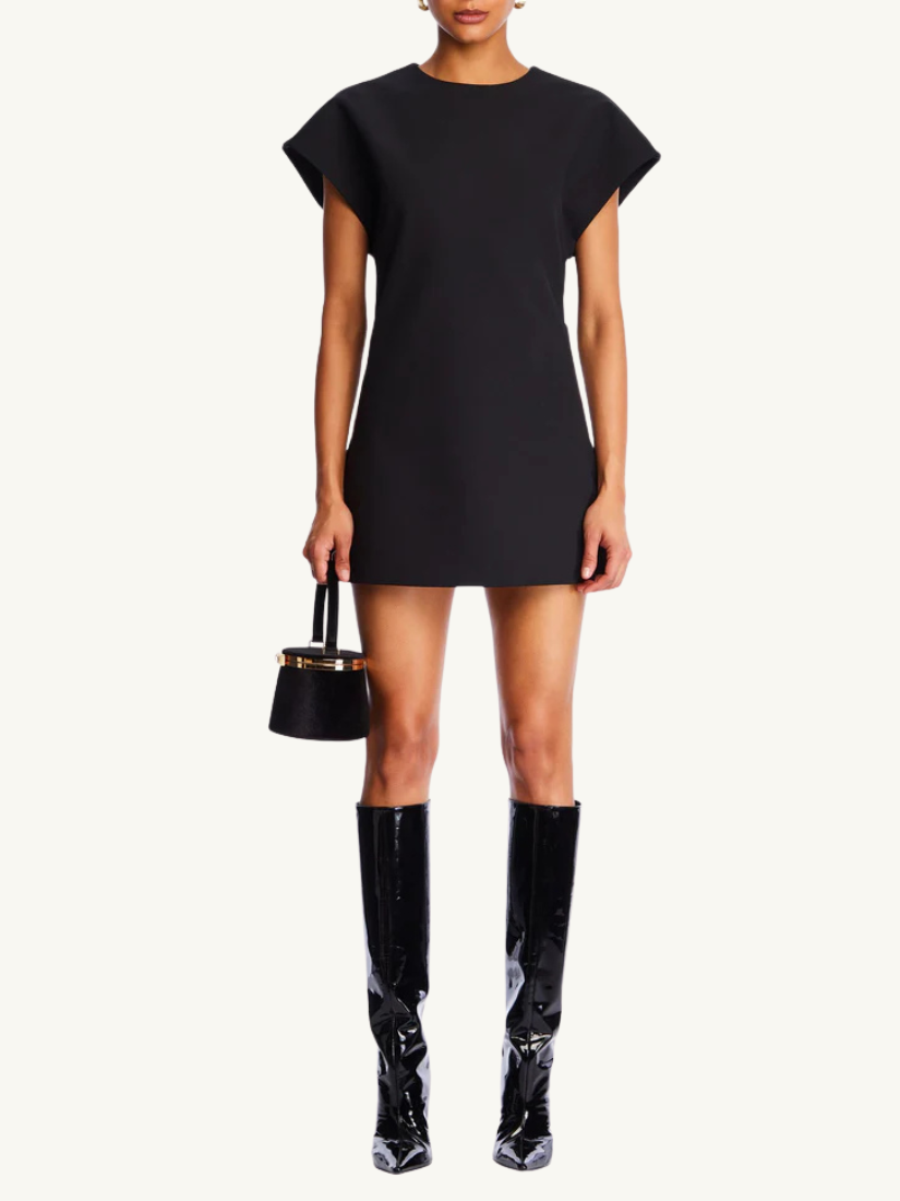 Anna Crepe Mini Dress Black