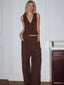 Arla Wide Leg Pant Chocolate