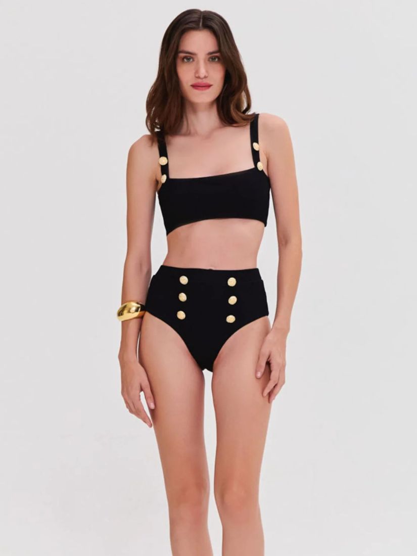 Merian Knit High Waist Bikini Bottom Black