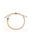 Kids Twisted Duo Color Evil Eye Bracelet: Orange Fluorescent & Gold