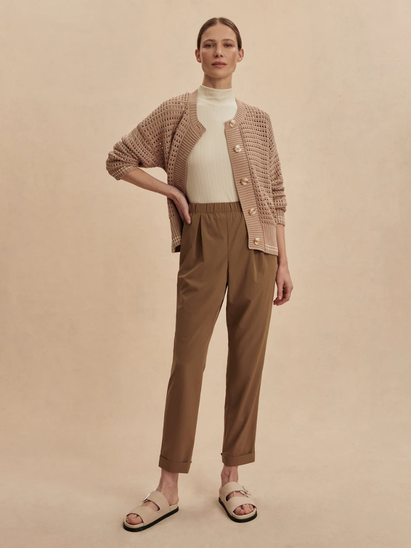 Alana Slim Tapered Cuff Pant 27 Taupe Stone
