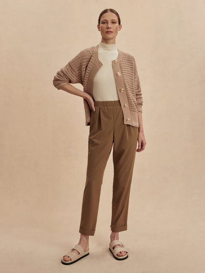 Alana Slim Tapered Cuff Pant 27 Taupe Stone