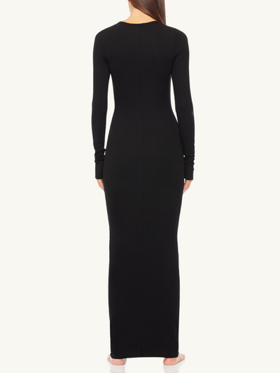 Long Sleeve Crewneck Maxi Black