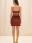 Amethyst Fringe Mini Dress Brown