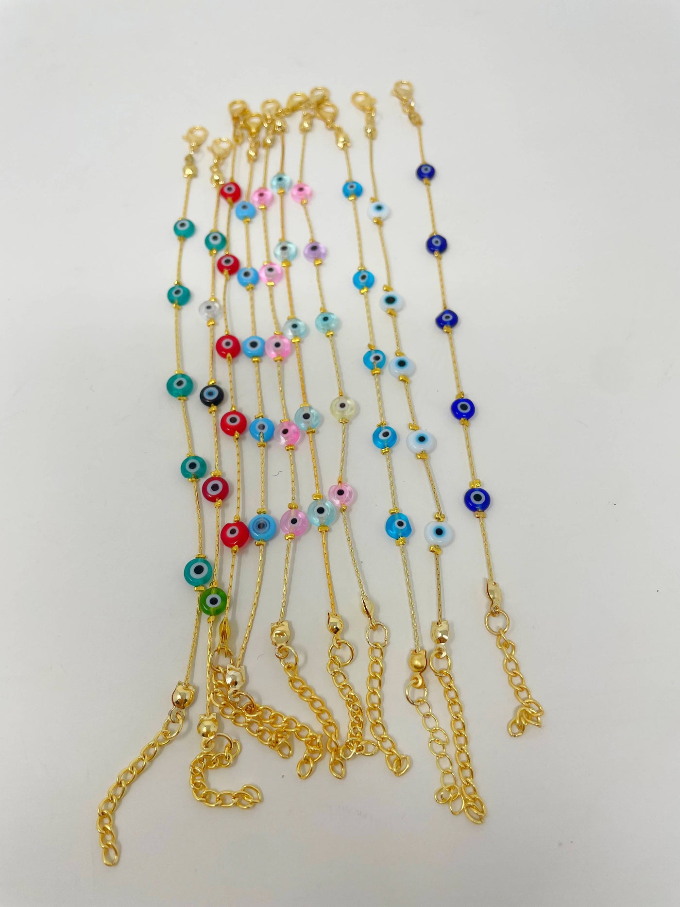 Colourful Chain Evil Eye Bracelet Gold Plated