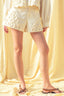 P4268ST   FLORAL EMBELLISHMENT DETAIL SHORTS