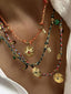 Indina 18K Non-Tarnish Boho Charm Braided Necklace