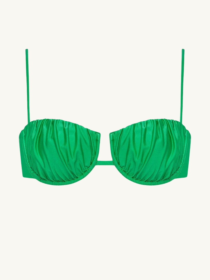 Emerald Shimmer Petal Bikini Top