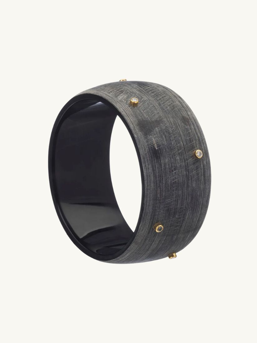 Matt Black Buffalo Horn Bangle