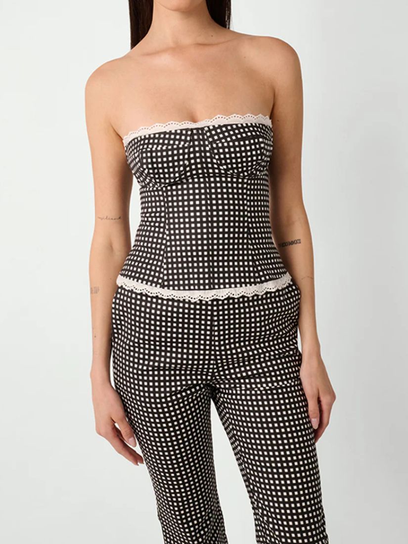 Strapless Bustier Black Gingham
