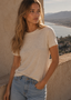 Cotton Modal Slub Crew Tee Ivory