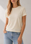 Cotton Modal Slub Crew Tee Ivory
