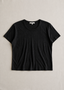Cotton Modal Slub Crew Tee Black
