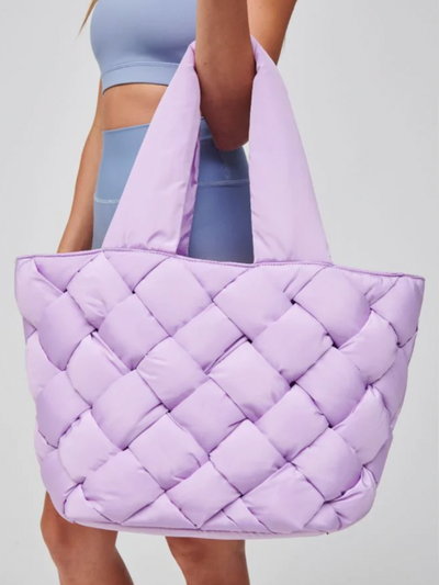 Intuition East West Woven Nylon Tote: Lilac