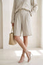 Shirt and Bermuda Linen Set Beige