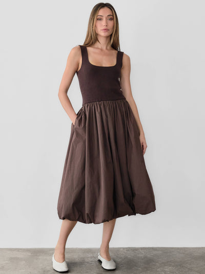 The Bella Bubble Dress Brown