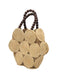 Romy Disc Raffia Straw Handbag with Wooden Bead Handles