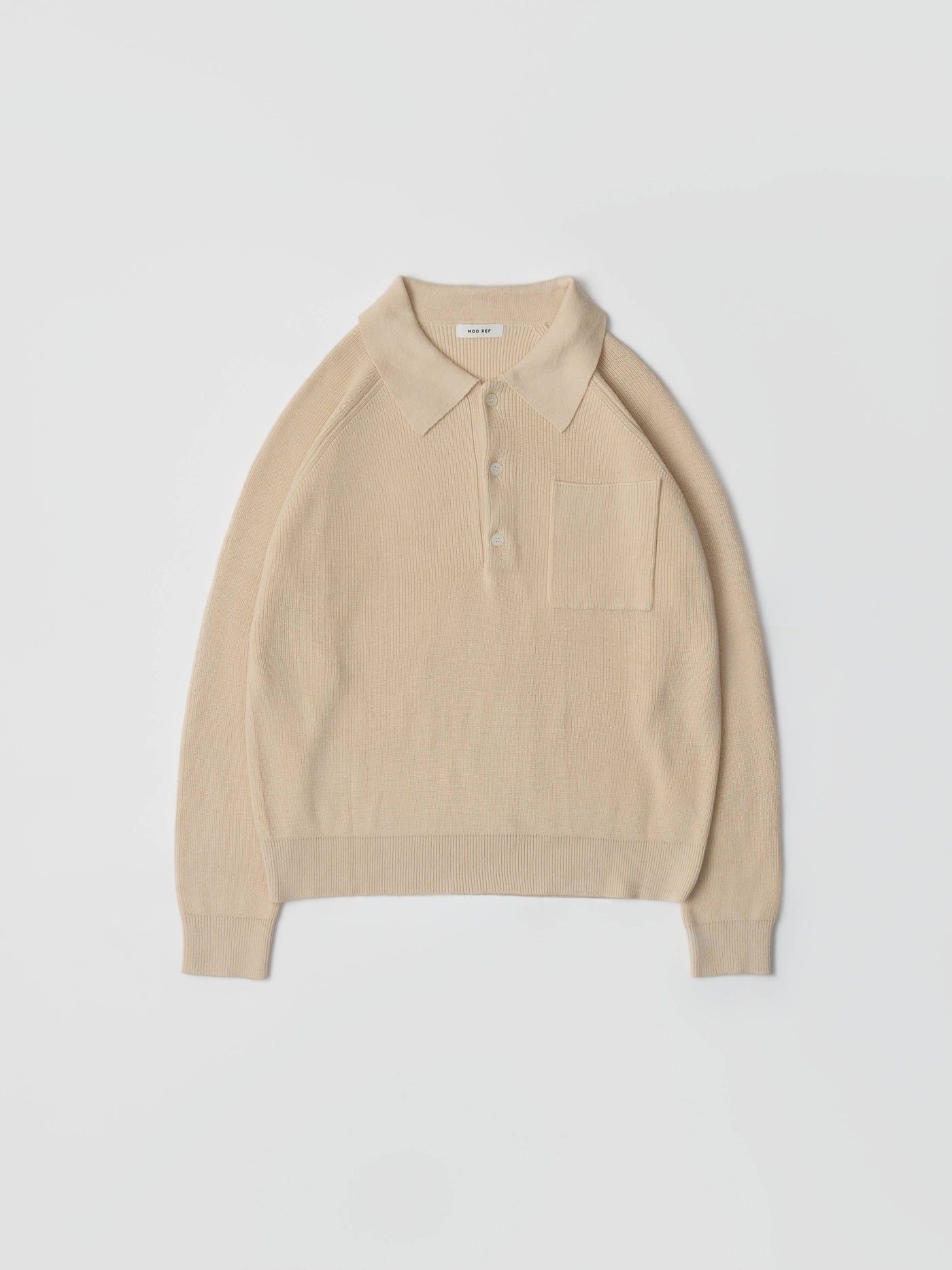 The Maude Knit Polo Sweater Bone