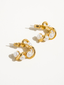 Eudora Braided Earring with Pearl Yellow Gold