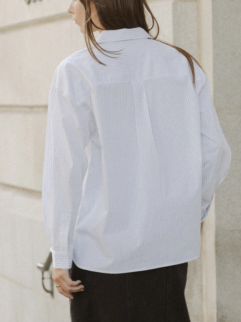 The Annalise Pinstripe Button-Down White