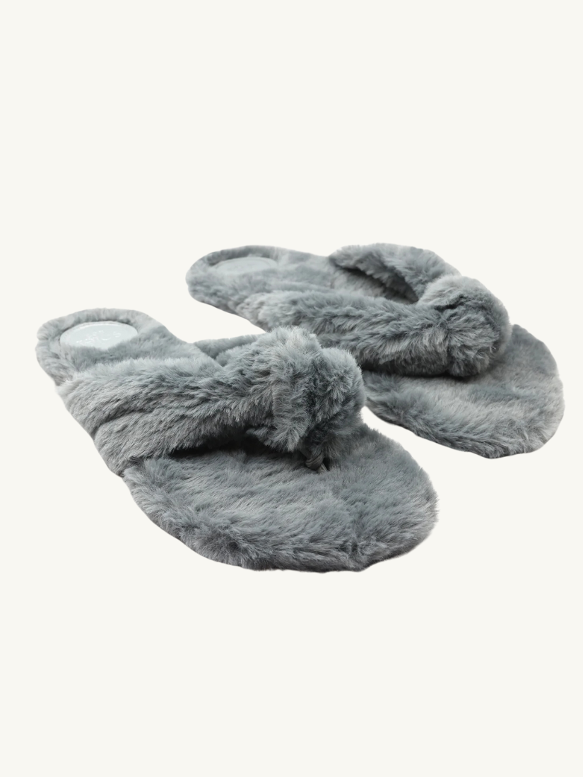 Izzie Fur Knot Slipper Mink