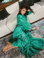 Ocean Silk Maxi Dress Green