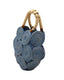 Romy Disc Raffia Straw Handbag with Wooden Bead Handles