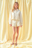 P4268ST   FLORAL EMBELLISHMENT DETAIL SHORTS