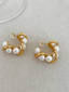 Eudora Braided Earring with Pearl Yellow Gold