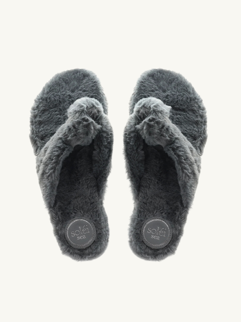 Izzie Fur Knot Slipper Mink