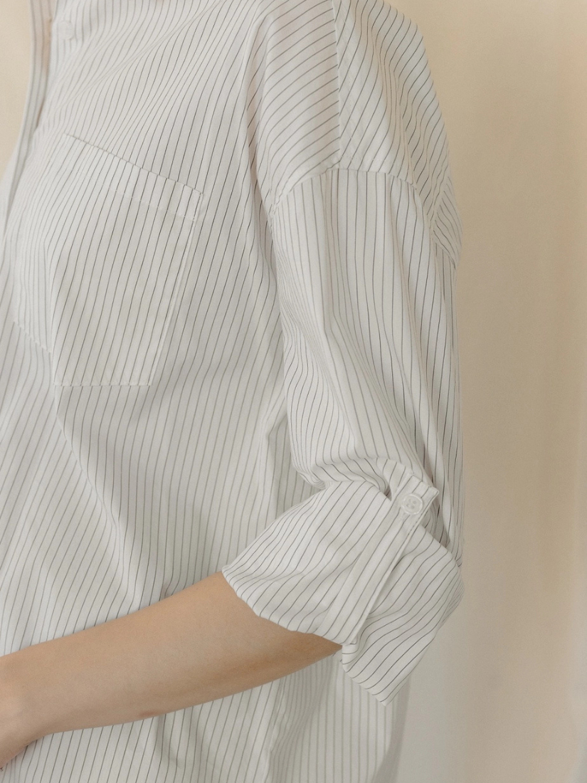 The Annalise Pinstripe Button-Down White