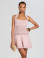 Agnie Crochet Dress Metallic Flamingo