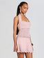 Agnie Crochet Dress Metallic Flamingo