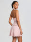 Agnie Crochet Dress Metallic Flamingo