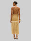 Aurea Crochet Midi Dress Gold
