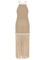 Aurea Crochet Midi Dress Gold